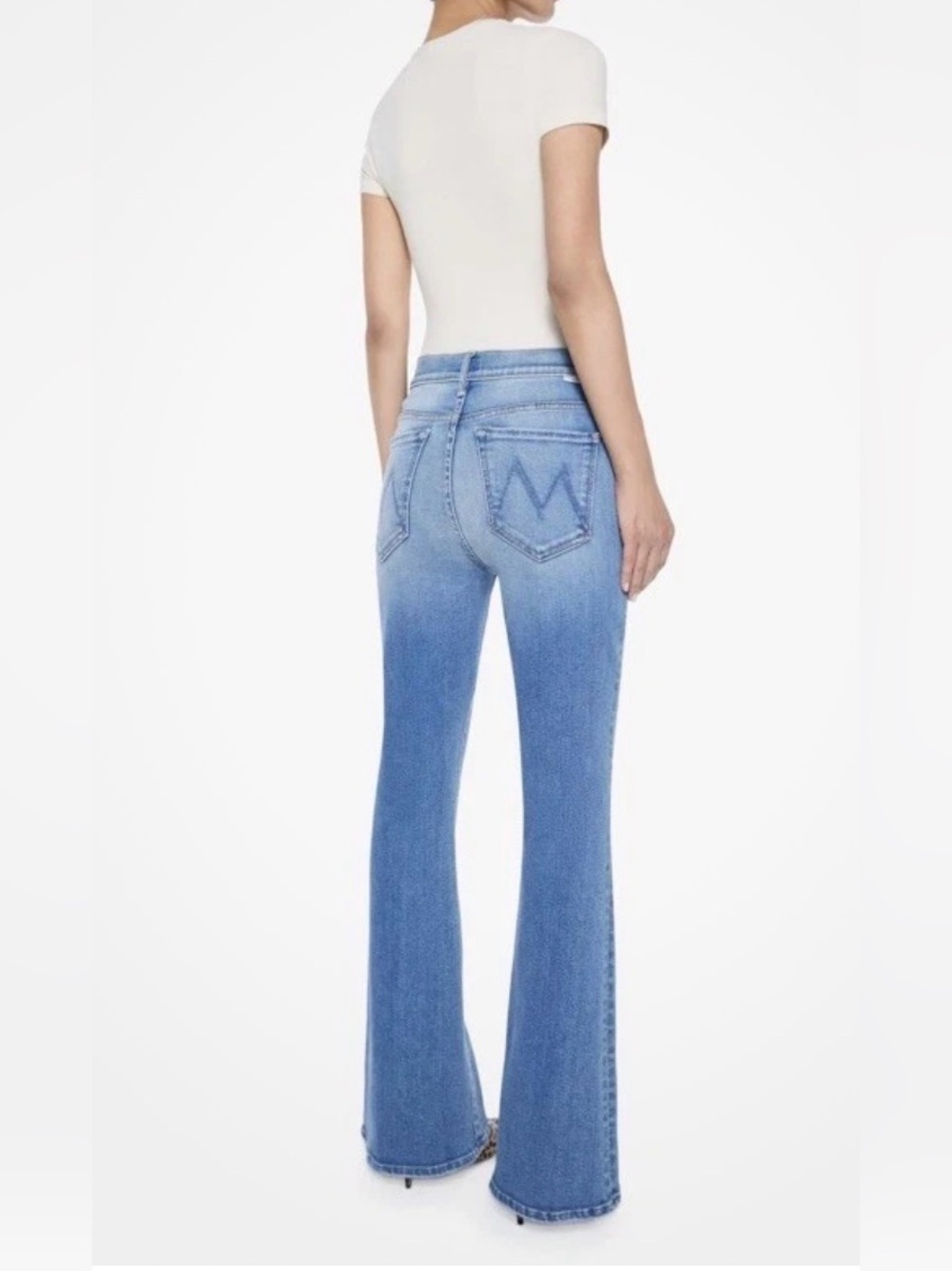 MOTHER Lil Weekender Jeans Womens 25 In Layover Mid Rise Flare